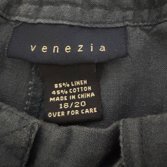 Venezia Navy Linen Pants Size 18/20 - Picture 2 of 8